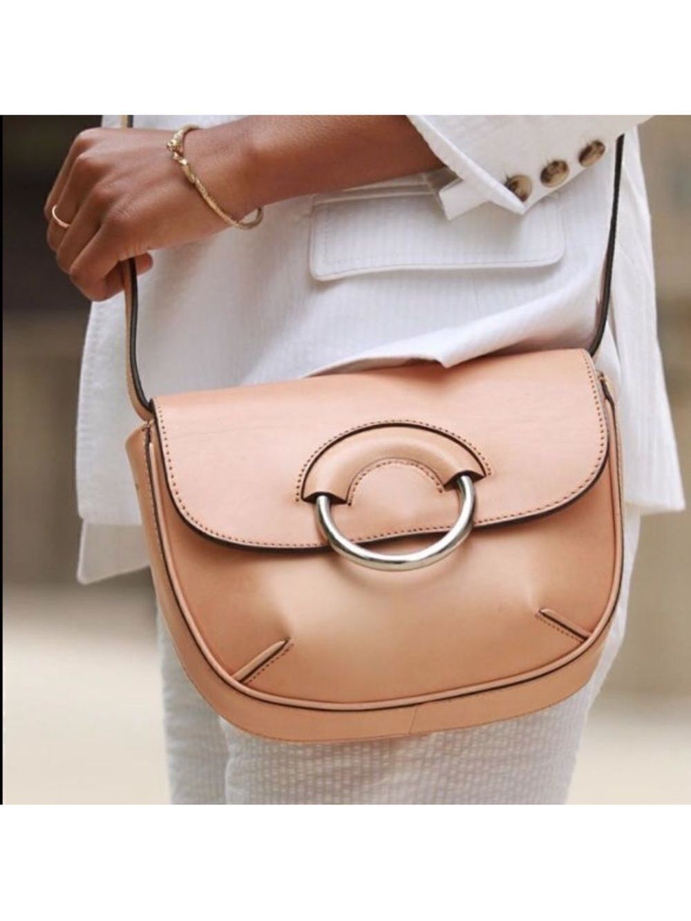 Banana Republic Genuine Leather Natural Camel Color Saddle Bag